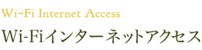 Wi-Fi Internet Access Wi-Fiインターネットアクセス